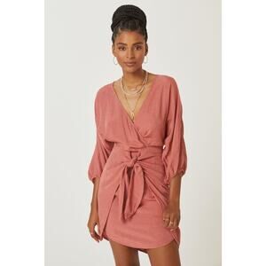 Anthropologie Puff-Sleeve Wrap Mini Dress - New - Size 4